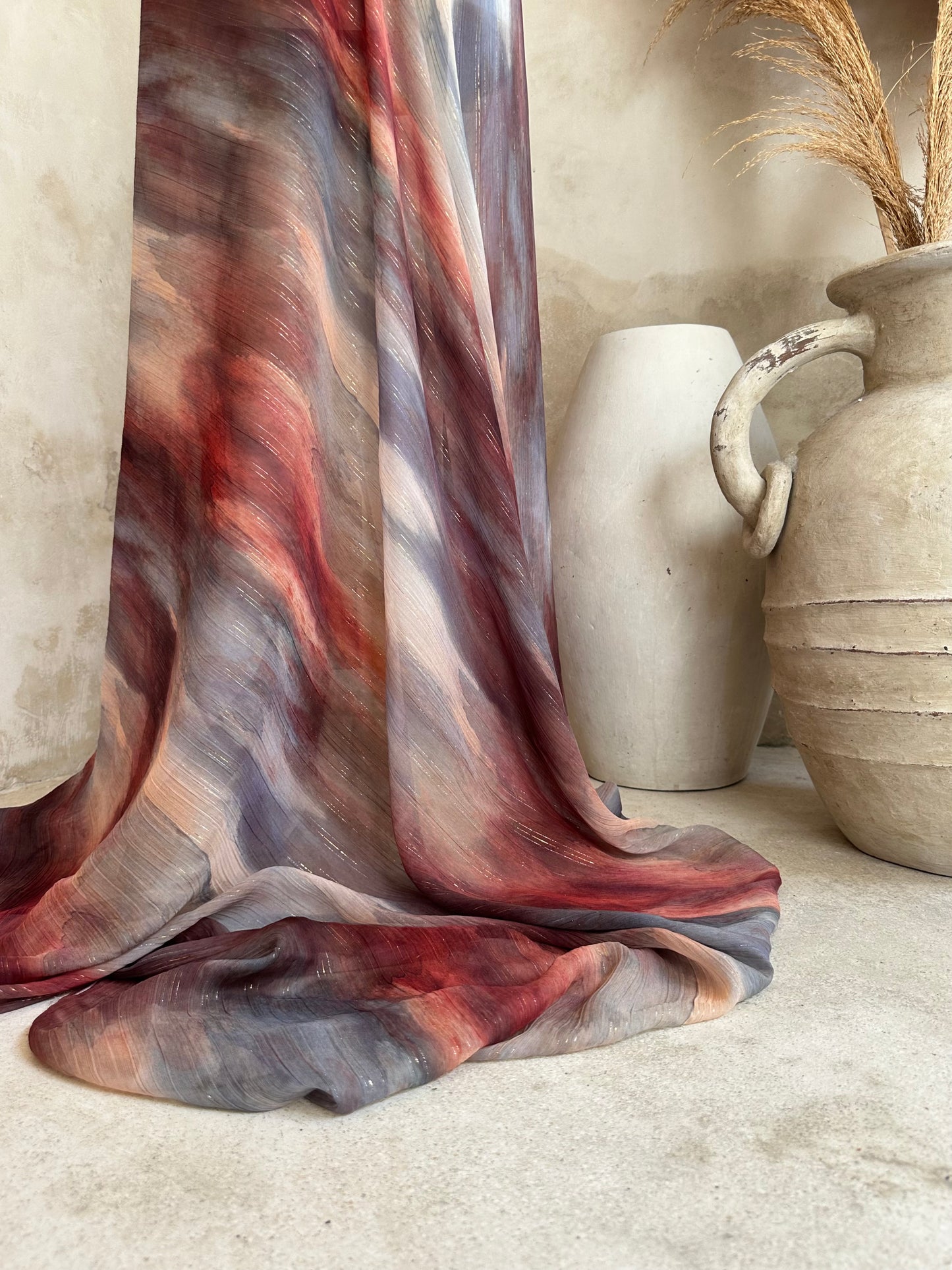 Gasa Lurex Estampada Acuarelada