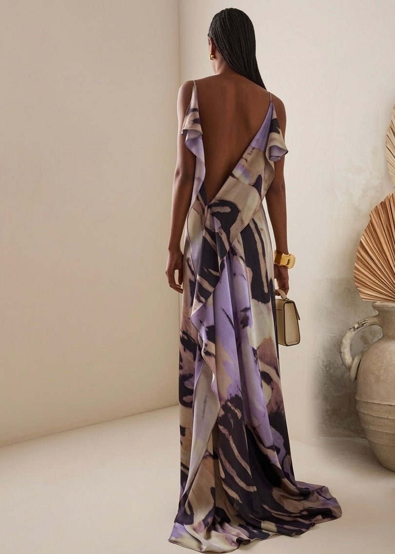 Viscosa Satinada Estampada tonos Lilas