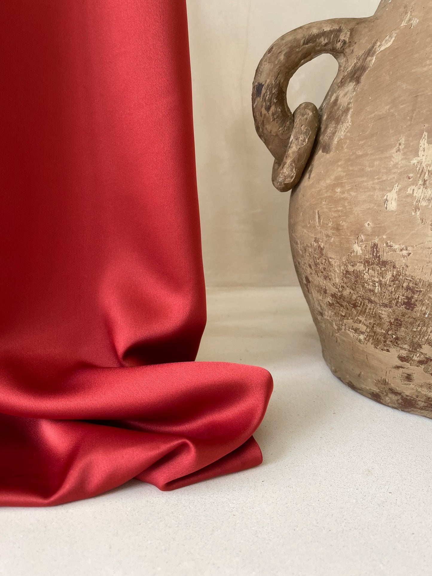 Tela Charmeuse Satinada Terracota